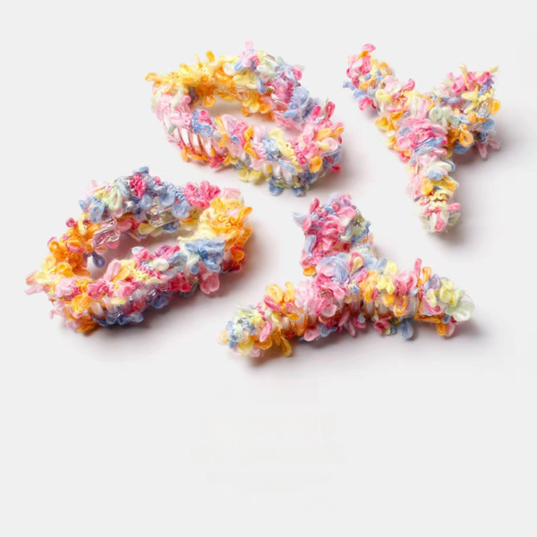Fuzzy Candy Hair Claw Set